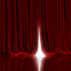  Large red curtains to signify celebration of the end of year 6 